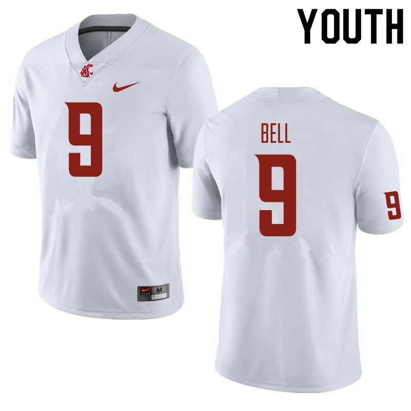 Youth #9 Renard Bell Washington State Cougars Football Jerseys Sale-White - Click Image to Close